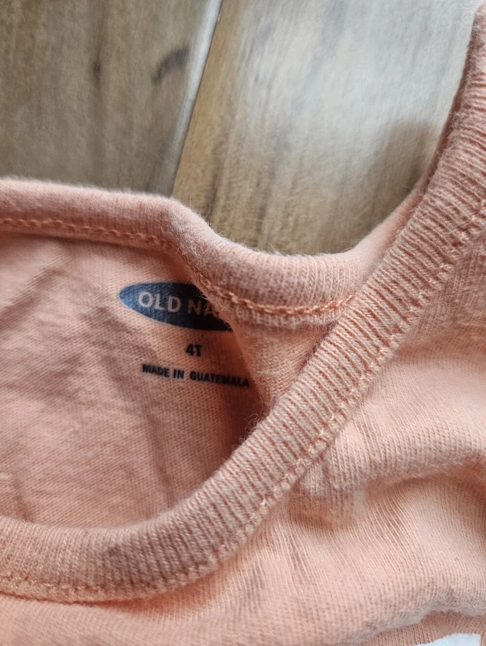 Old Navy Peach Graphic Tank Top with Flex Hard Text 4t